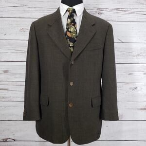 Cavelli Men's Brown 100%Wool Herringbone Sportscoat Blazer Size 41S